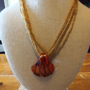 !FINAL 4/$20 Seedbead & Glass Pendant Necklace